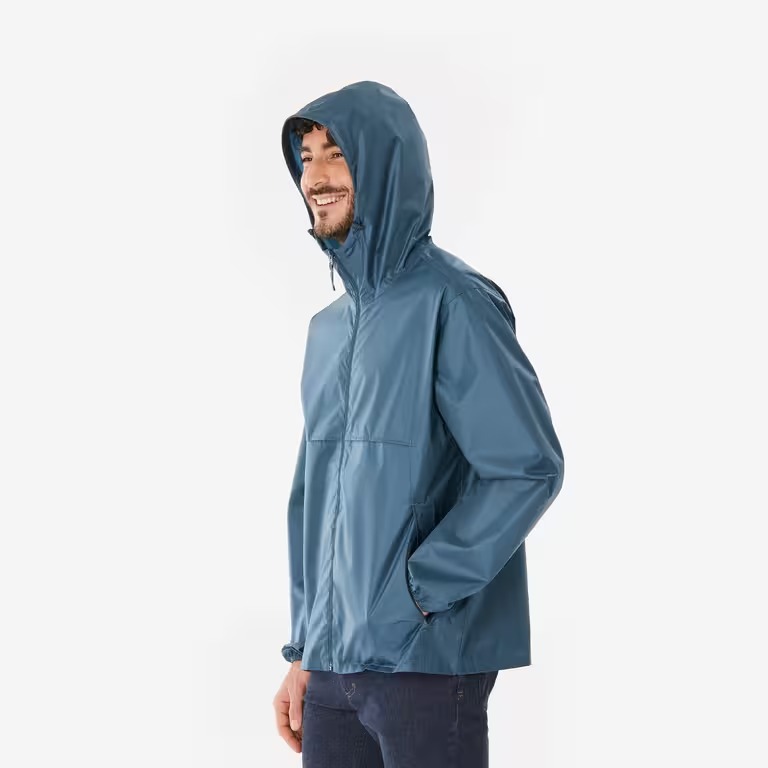 Áo khoác leo núi chống gió và chống nước dành cho nam Raincut Full Zip – Xanh
