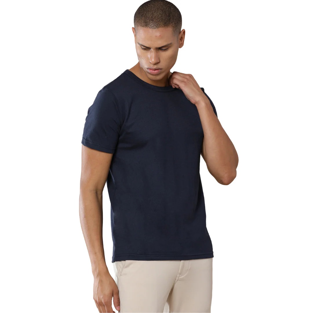 Áo thun cổ tròn chất liệu cotton