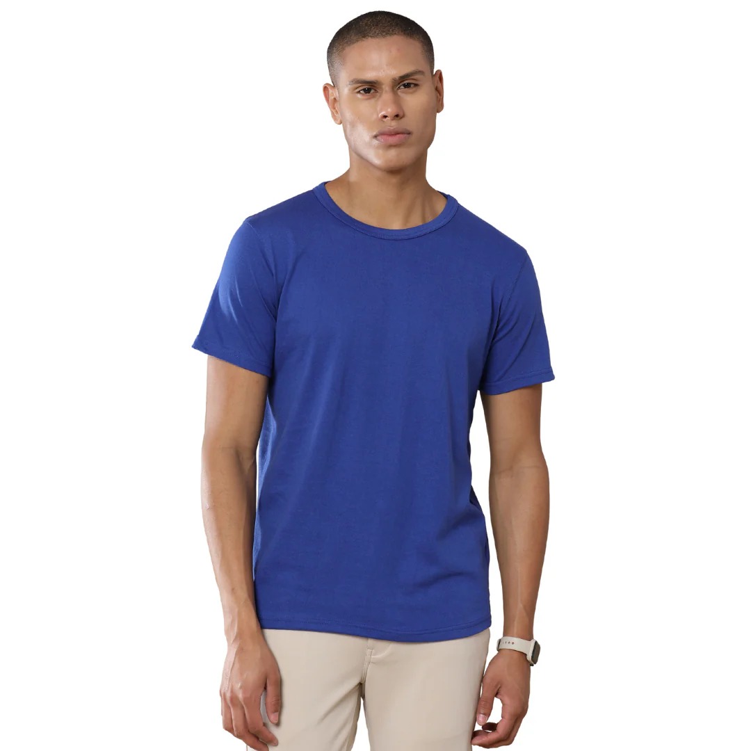 Áo thun cổ tròn chất liệu cotton