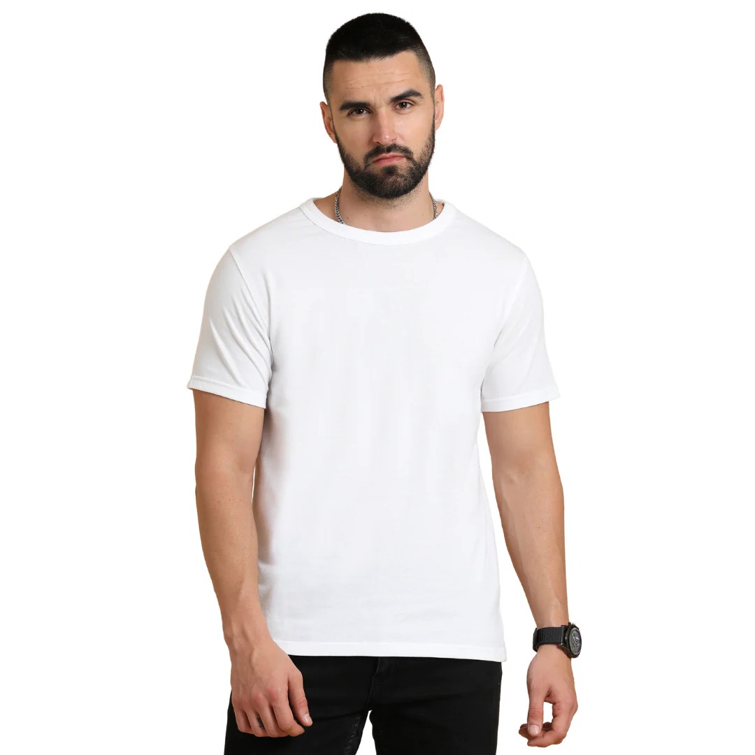 Áo thun cổ tròn chất liệu cotton